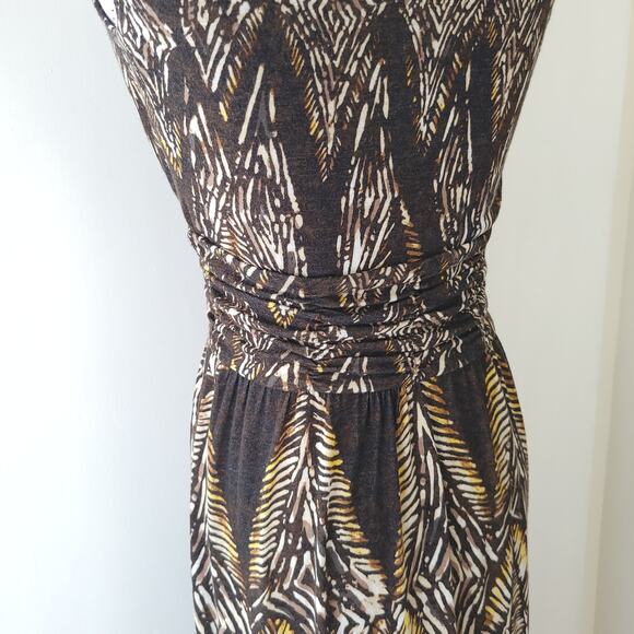 Nic + Zoe Maxi Dress Surplice Sleeveless Brown Plant Stretch Women XS - Picture 7 of 12